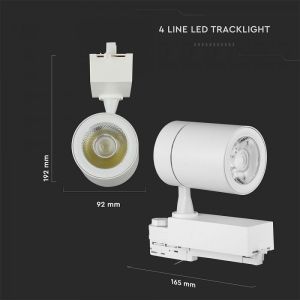 35W LED Track Light White Body 3000K