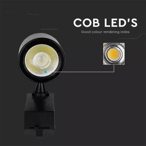 35W LED Track Light Black Body 6000K