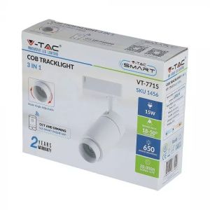 15W LED Track Light With Blue Tooth Control 3 in 1 White