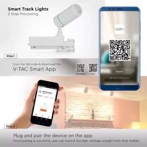 15W LED Track Light With Blue Tooth Control 3 in 1 White