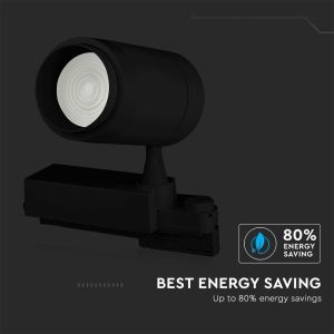 35W LED Track Light With Blue Tooth Control 3 in 1 Black