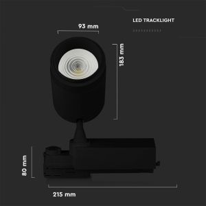 35W LED Track Light With Blue Tooth Control 3 in 1 Black