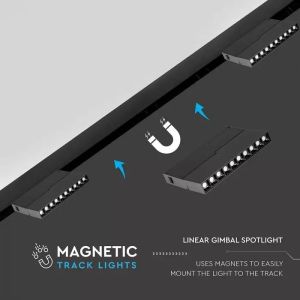 10*2W LED Magnetic SMD Gimbal Linear Spotlight Black IP20 24V 4000K