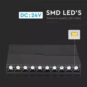 10*2W LED Magnetic SMD Gimbal Linear Spotlight Black IP20 24V 4000K