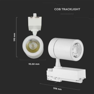 35W LED Track Light White Body 4000K