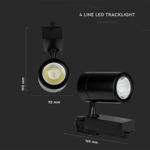 35W LED Track Light Black Body 4000K