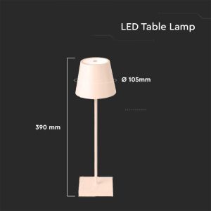 3W Led Table Lamp Rechargeable Touch Dimmable Gold Body 3000K