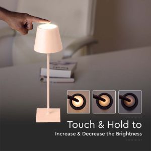 3W Led Table Lamp Rechargeable Touch Dimmable Gold Body 3000K