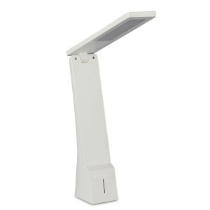 4W LED Table Lamp White + Silver Rechargeable