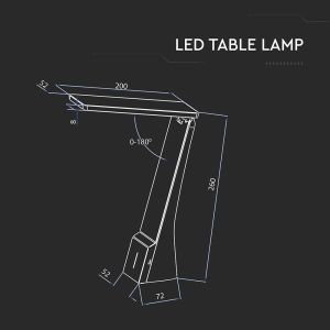 4W LED Table Lamp White + Silver Rechargeable