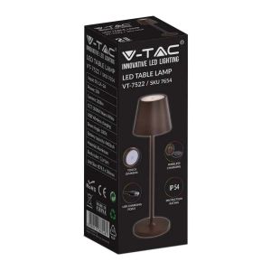 2W Led Table Lamp (4400mA Battery) IP54 Corten Body 3000K