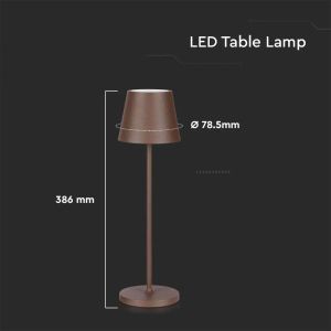 2W Led Table Lamp (4400mA Battery) IP54 Corten Body 3000K