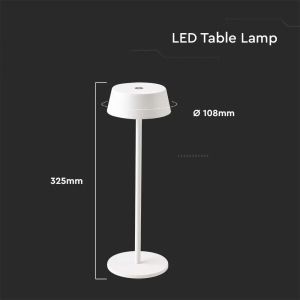 2W Table Lamp White Body IP54 3000K