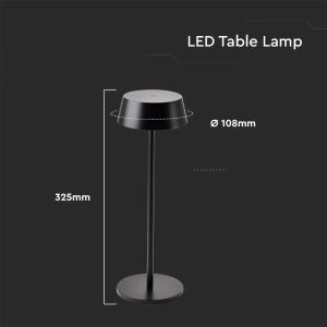 2W Table Lamp Black Body IP54 3000K