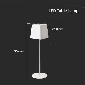 2W Table Lamp White Body IP54 3000K