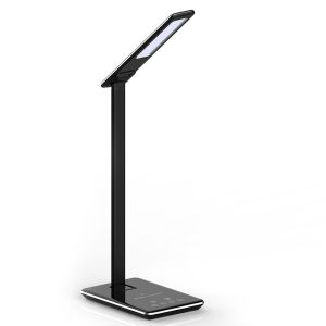 4W LED Table Lamp 3in1 Wireless Charger Square Black Body