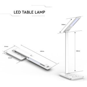 4W LED Table Lamp 3in1 Wireless Charger Square White Body