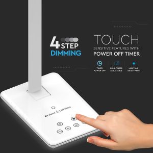 4W LED Table Lamp 3in1 Wireless Charger Square White Body