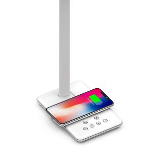 4W LED Table Lamp 3in1 Wireless Charger Square White Body