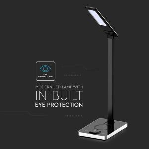 7W LED Table Lamp 3in1 Wireless Charger Square Black Body