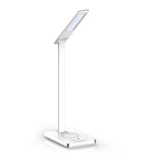 7W LED Table Lamp 3in1 Wireless Charger Square White Body