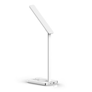 7W LED Table Lamp 3in1 Wireless Charger Square White Body