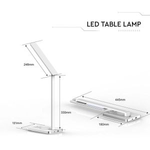 7W LED Table Lamp 3in1 Wireless Charger Square White Body