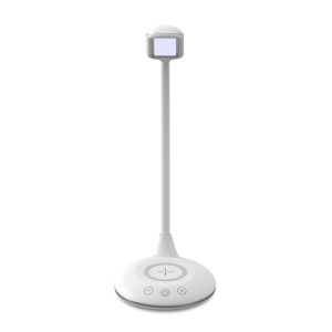 4W LED Table Lamp 3in1 Wireless Charger Round White Body