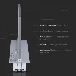 2W LED Recesed Fixed Emergency Exit Light 6000K