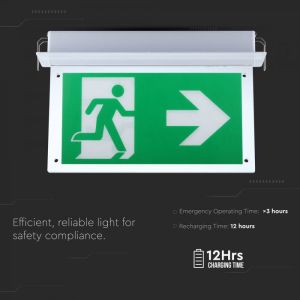 2W LED Recesed Fixed Emergency Exit Light 6000K