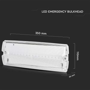 3W LED Emergency Light With Self Test Button 6400K