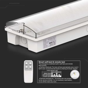 3W LED Emergency Light With Self Test Button & RF Control 6400K