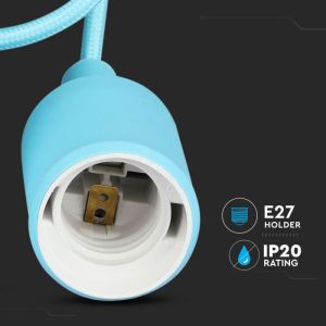 E27 Pendant Holder Light Blue Body