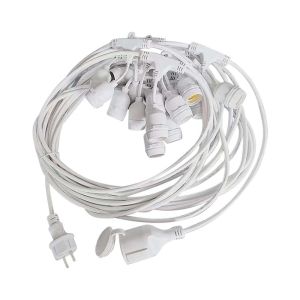 Led String Light With Euro Plug And WP Socket E27 IP44 White Body