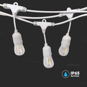 Led String Light With Euro Plug And WP Socket E27 IP44 White Body