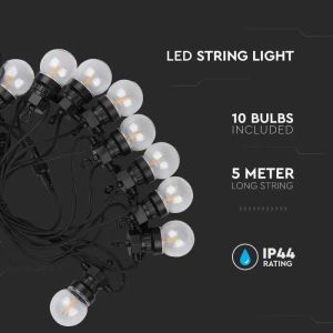 0.4W/BULB STRING LIGHT 5M 10 BULBS 3000K