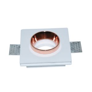 GU10 Fitting Gypsum White Recessed Light Square