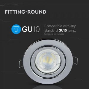 GU10 Housing Round Movable Chrome