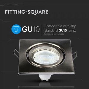 GU10 Housing Square Movable Satin Nickel