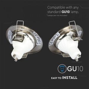 GU10 Round Spotlight Fitting Satin 2 pcs/box