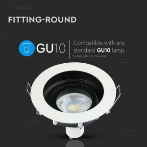 GU10 Fitting Round White