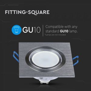 1*GU10 Fitting Square Aluminium Brush