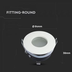 GU10 Fitting Matt Round ф84 White