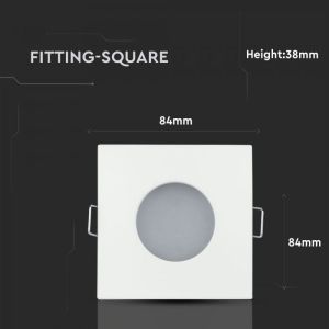 GU10 Fitting Matt Square White