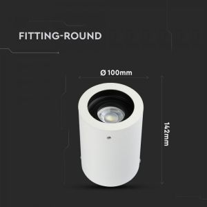 GU10 Fitting Surface Round White