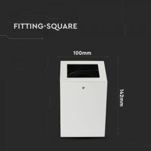 GU10 Fitting Surface Square White