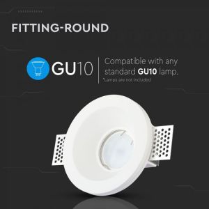 GU10 Fitting Round Gypsum Flat ф120 White