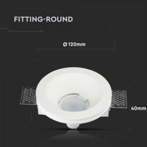 GU10 Fitting Round Gypsum Flat ф120 White