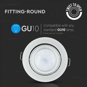 GU10 Fitting Round Silver Grey