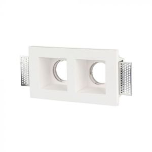 2*GU10 Fitting Square Gypsum White